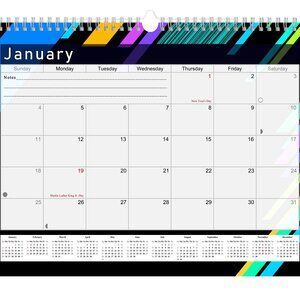 2026 - 2027 Monthly Spiral-Bound Wall - 18 Months Desktop - #013